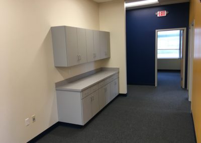 Gray office cabinets installed by MAC in Kansas City