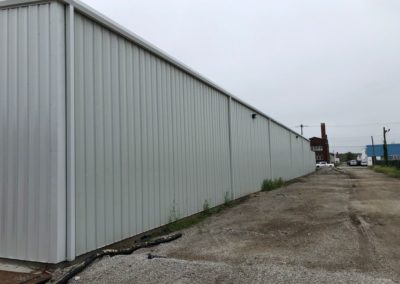 Side of an industrial warehouse